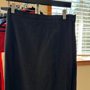 Old Navy Black Pencil Skirt linen long with slit in back. Petite